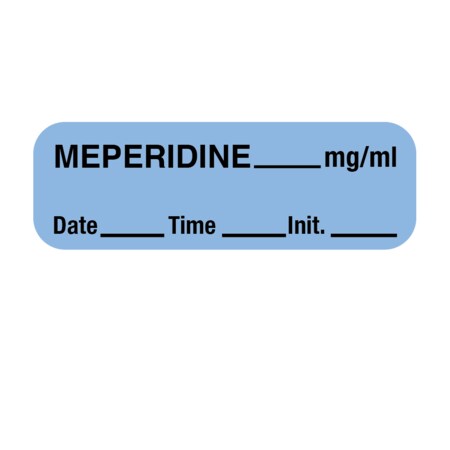 Nevs Label, Meperidine 1/2" x 1-1/2" Blue w/Black LANT-1832D